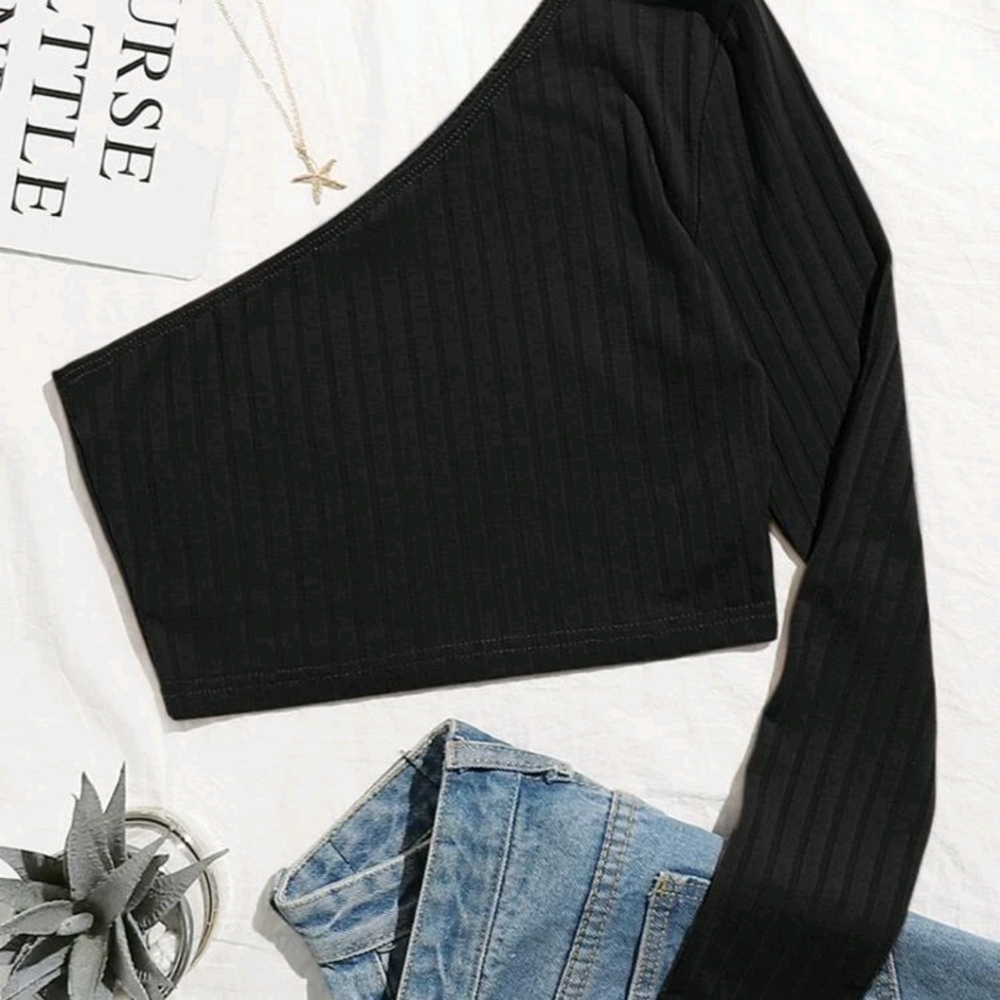 One Shoulder Crop Top